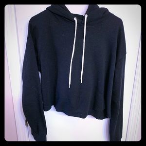 Black cropped hoodie